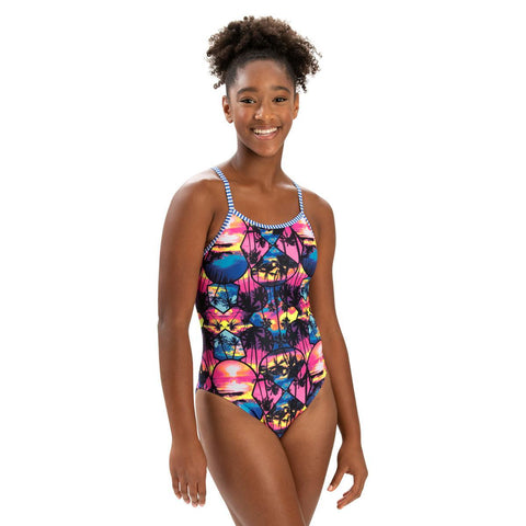 Women's Dolfin Uglies UPF 50+ Print V-2 Back One-Piece Swimsuit